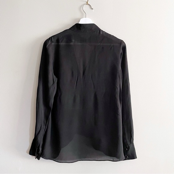 Derek Lam 10 Crosby Silk Choker Blouse Size 4 Black Women’s Designer Top - Picture 5 of 10